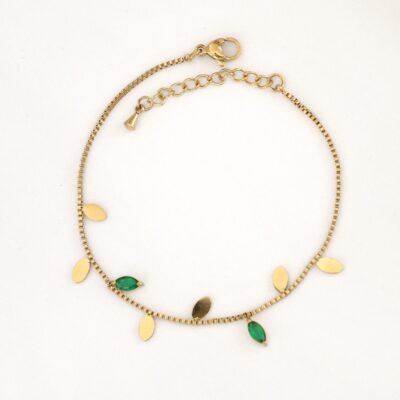 دستبند برگ سبز