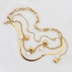 دستبند چهار لاین قلب استیل