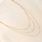 گردنبند سه لاین مروارید استیل