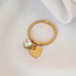 انگشتر نگین قلب استیل