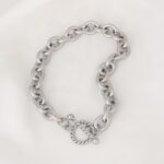 دستبند قفل تی سیلور استیل