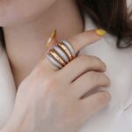 انگشتر پنج رج سیلور گلد - Image 3