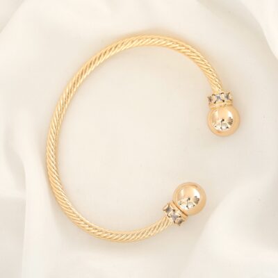 دستبند گوی طلایی استیل