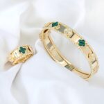 انگشتر و دستبند ونکلیف سبز - Image 2